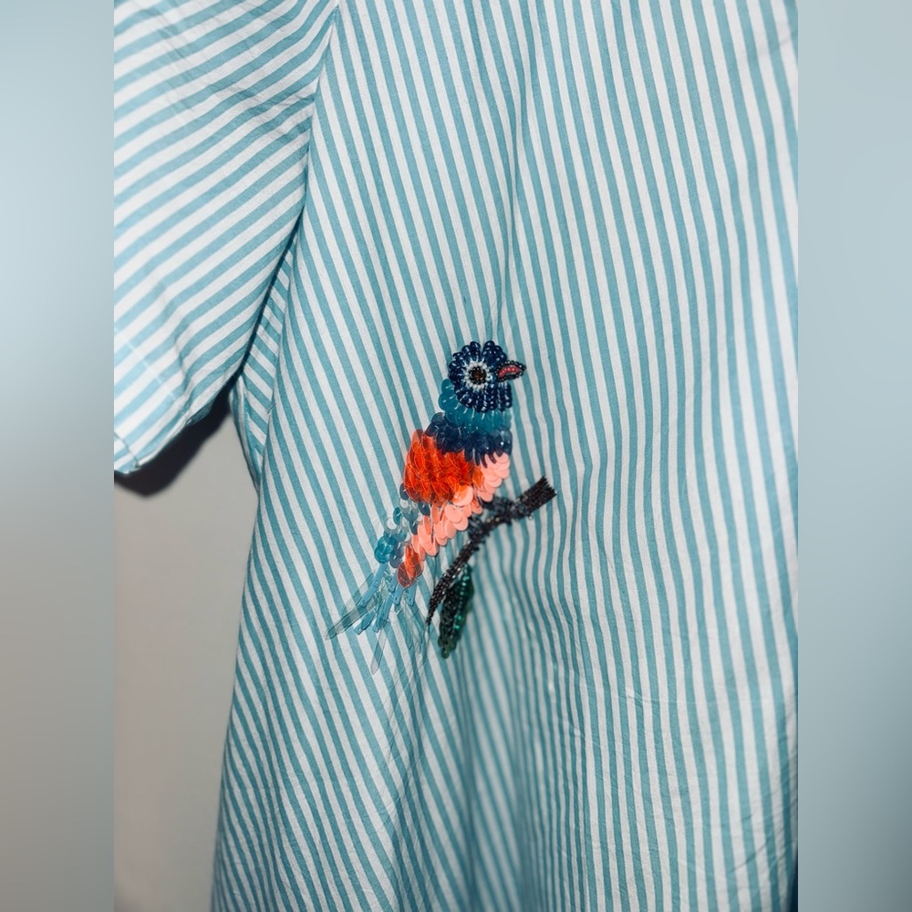 Anthropologie The Pollie Short-Sleeve Swing Tunic Mini Dress: embroidered - Picture 9 of 12